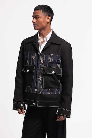 Balance by Rohit Bal Designer Black Linen Jacket 
