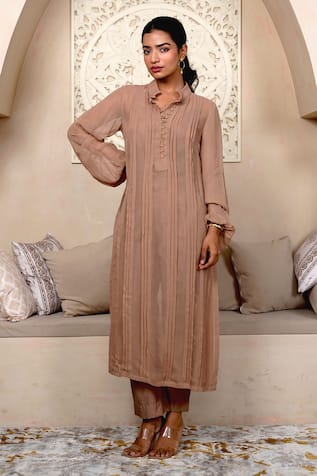 Hazelnut Georgette Kurta & Pant Set 