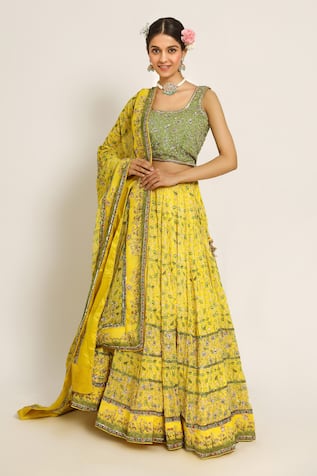 Ruar India Gopashtami Yellow Lehenga Set 
