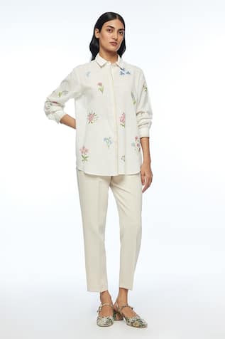 Payal Pratap Cross Stitch Embroidered Shirt 