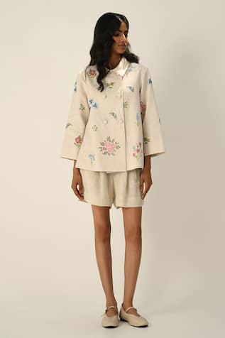 Payal Pratap Gallica Tailored Pleated Shorts 