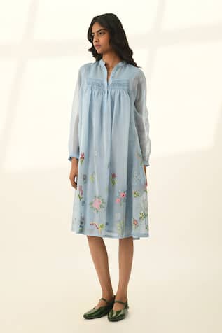 Payal Pratap Flowy Tunic Dress With Embroidery 
