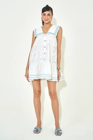Qala Clothing Light Blue Riviera Sailor Dress 
