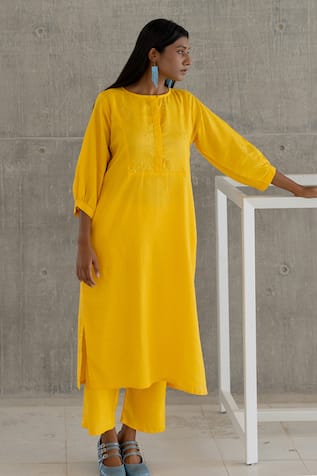 Silai Studio Sunflower Yellow Kurta Set 