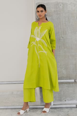 Silai Studio Matcha Bloom Kurta 