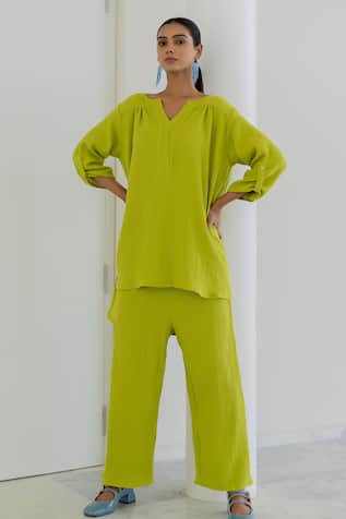 Silai Studio Matcha Green Co-ord Pant Set 