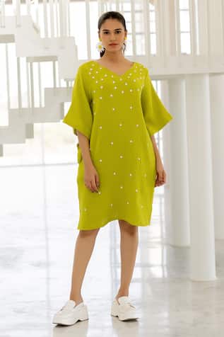 Silai Studio Matcha Green Designer Dress 