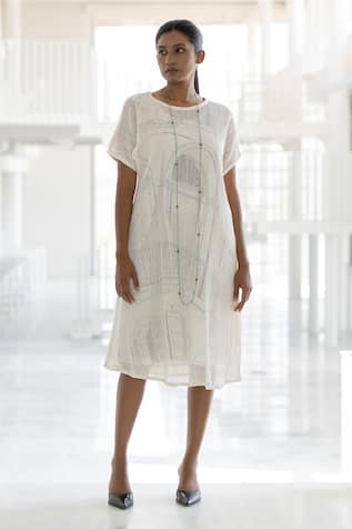 Silai Studio Vanilla Mesh Dress  