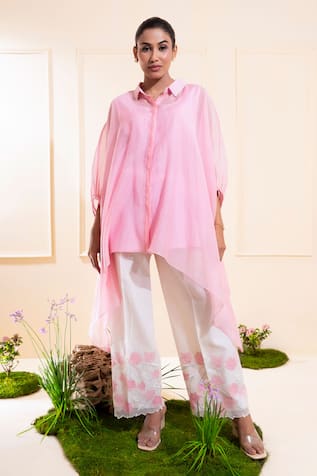 The White Tree Studio Blush Pink Kaftan & Pant Set 