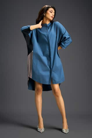 Deepika Arora Designer Blue Cotton Dress 