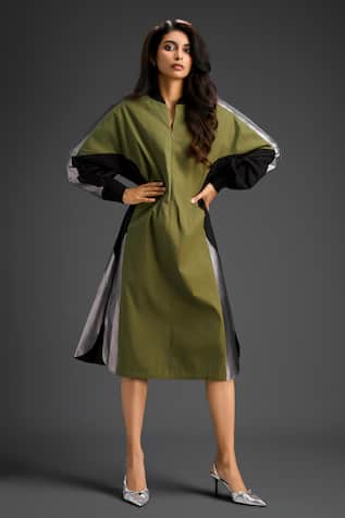 Deepika Arora Designer Green Cotton Dress 