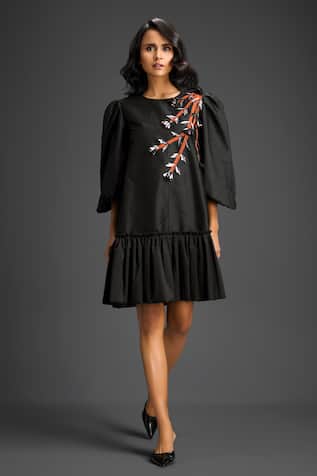 Deepika Arora Black & Rust Designer Dress 