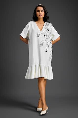 Deepika Arora Designer White Embellished Dress 