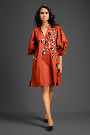 Deepika Arora Designer Orange Embellished Dress 