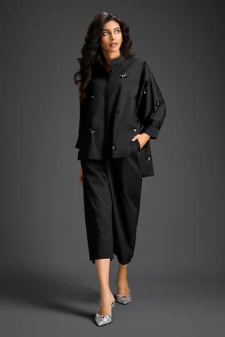 Deepika Arora Black Designer Shirt & Pant Set 