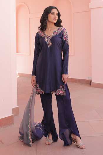 Label Astha Chhabra Designer Deep Purple Kurta Set 