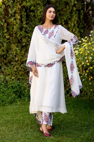 Naaz By Noor Multi Color Chanderi Kurta Set 