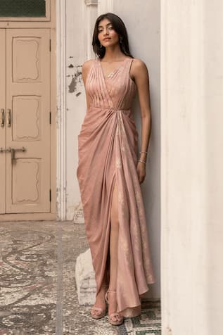 Parshya Mauve Pink Designer Dress 
