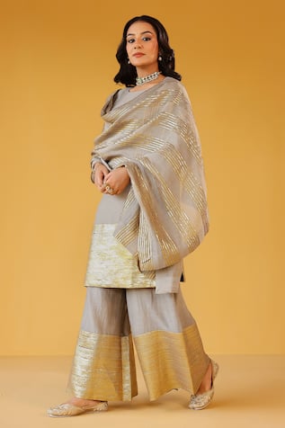Palak & Mehak Chanderi Kurta Sharara Set 
