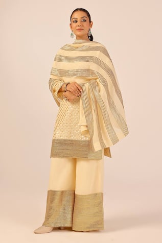 Palak & Mehak Designer Chanderi Kurta Sharara Set 