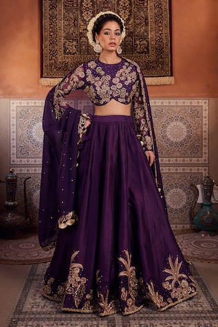 Kapda Dori Designer Purple Lehenga Set 
