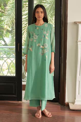 Vaayu Mint Applique Co-ord Set 