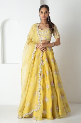 Chhaya Mehrotra Illuminating Yellow Lehenga Set 