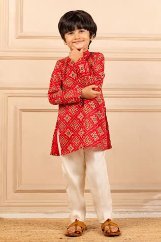 JILMIL DREAMWEAR Red Digital Patola Print Kurta Set 