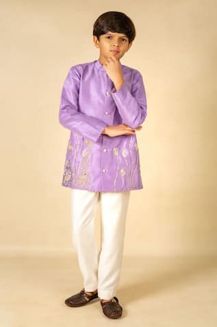 Jilmil Dreamwear Embroidered Purple Kurta Set 