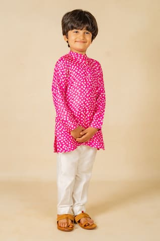 Jilmil Dreamwear Pink Digital Printed Kurta & Pant Set 