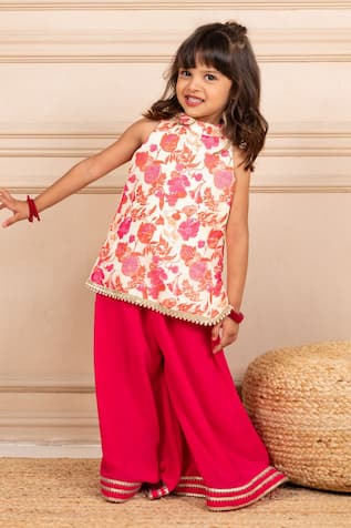 Jilmil Dreamwear Digital Printed Pink Top & Sharara Set 