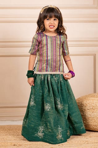 Jilmil Dreamwear Green Embroidered Lehenga Set 