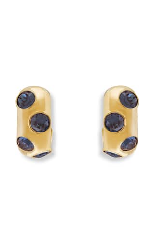 Gold Plated Blue Stone Earrings 