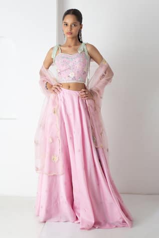 Chhaya Mehrotra Orchid Pink Embroidered Lehenga Set 