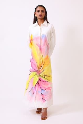 Baani Khurana Multi Floral Printed Poplin Dress 