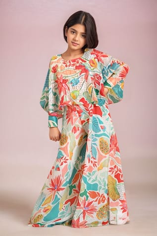 Multi Color Designer Top & Palazzo Set 