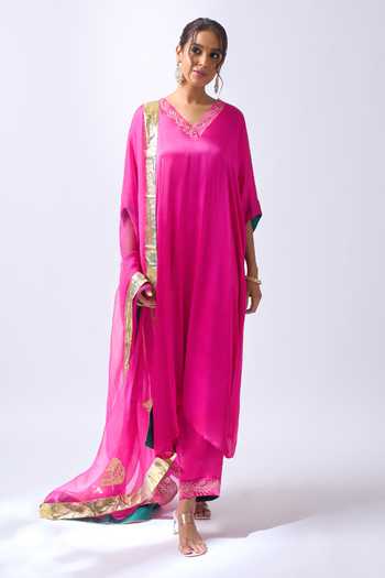 House Of Pink Rani Pink Kaftan Pant Dupatta Set 