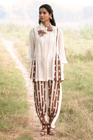 Kushani Floral Embroidered Shirt & Trouser Set 