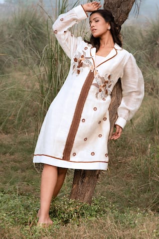 Kushani Ivory Midi Dress  