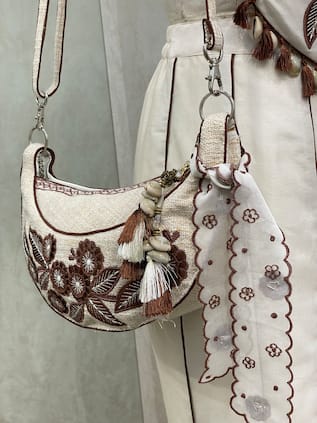 Kushani Petal Weave Satchel Bag 