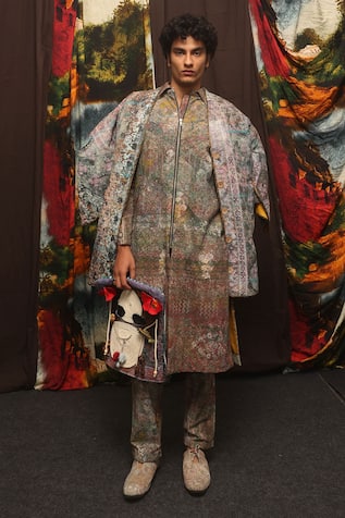 Til Multi Impression Block Printed Jacket Set 