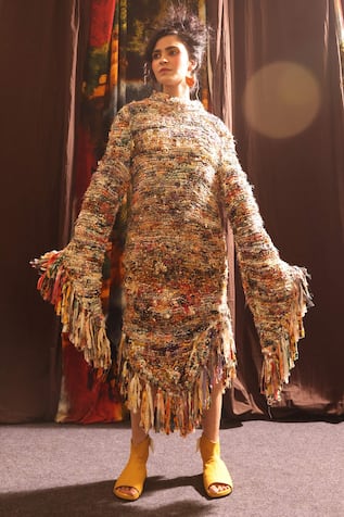 Til Multicolor Upcycled Cotton Katran Dress 