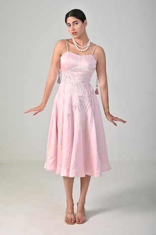 Baani Khurana Embroidered Satin Linen Dress 