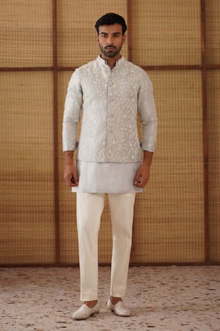 Arjan Dugal Beaded Nehru Jacket Set 