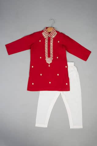 Knot Embroidered Kurta Set 