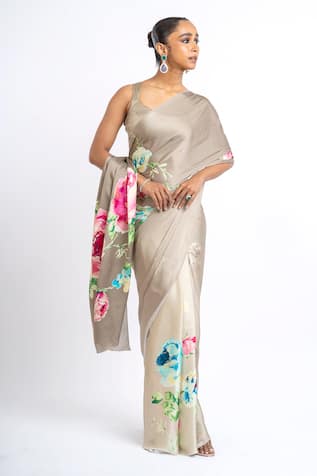 Studio 113 Floral Satin Silk Saree 