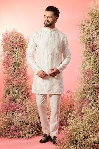 Kasbah Ivory Short Chikankari Kurta 