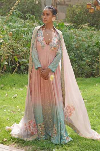 Soniya G Blush Pink Ombre Anarakali Set 