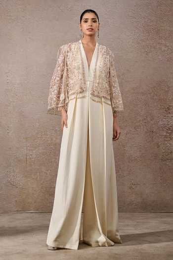 Tarun Tahiliani Floral Hand Embroidered Cape 