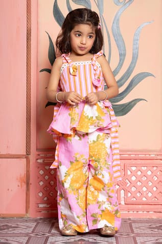 Kirti Agarwal - Pret N Couture Floral Print Kurta & Flared Pant Set 
